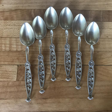Six sterling silver demitasse spoons Whiting pattern no. 1 