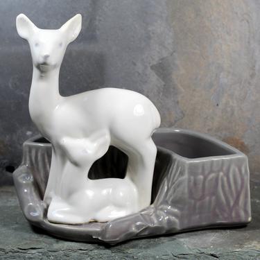 Elegant Doe and Fawn Planter by Shawnee Pottery - Vintage Deer Planter - Circa 1930s - Vintage Ceramic Planter| FREE SHIPPING 
