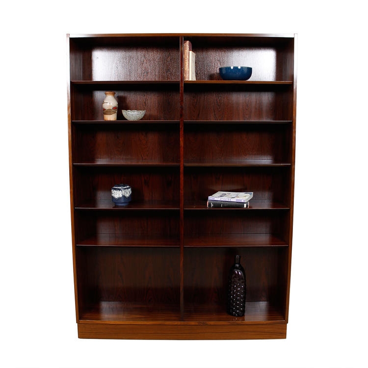 Danish Modern Rosewood Tall Adjustable Shelf Bookcase