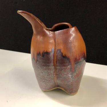 Matthew Tell Studio Pottery Paddle Vase/Creamer 5”H 