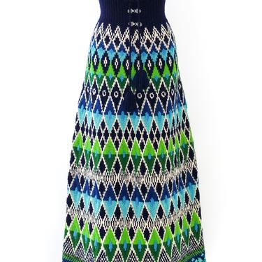 Argyle Knit Maxi Skirt