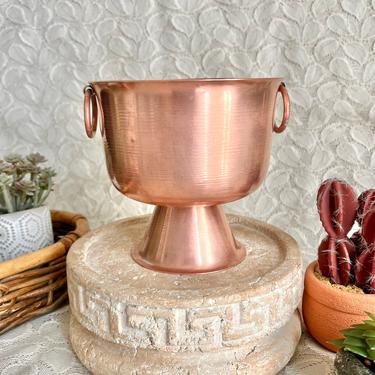 Vintage Copper Planter, Pedestal Urn, Country Home Decor 