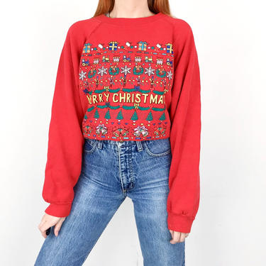 Vintage Merry Christmas Holiday Sweater 