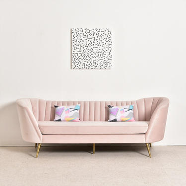 “Gwen” Pink Velvet Sofa