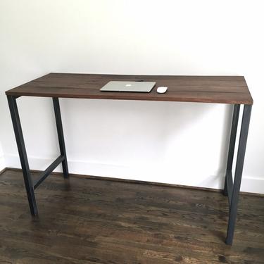 The CONNOR Standing Desk - Reclaimed Wood &amp; Steel Standing Desk - Custom Height 