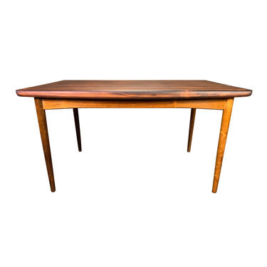 Vintage Danish Mid Century Modern Rosewood Dining Table With Draw Leaves by Skovby Mobelfabrik 