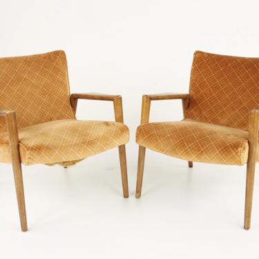 Leslie Diamond for Conant Ball Mid Century Lounge Chairs - Pair - mcm 