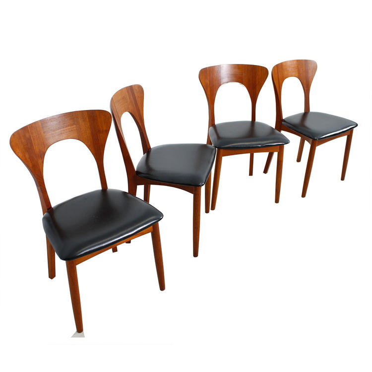 Set of 4 Koefoeds Hornslet Danish Modern Teak Dining Chairs