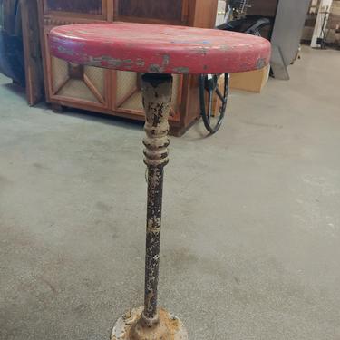 Really cute stool w/cast iron base and wood seat  25" tall
