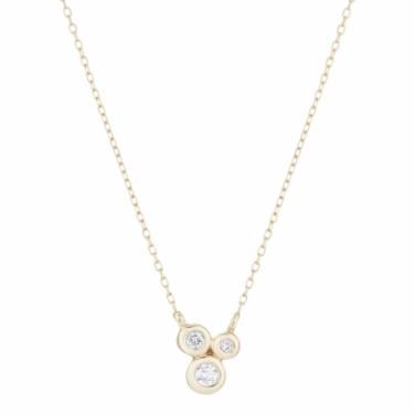 3 Diamond Barnacles Necklace - Yellow Gold