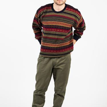 Vintage 90s Burberry Wool Striped Sweater Sz L 