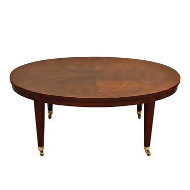 Baker Furniture Company Oval Hepplewhite Inlaid Coffee Table 