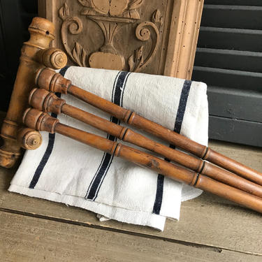 French Towel Rack, Rail, Swinging Arm, Antique Rustic, Faux Bamboo Wood 