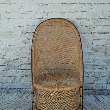 SHIPPING NOT FREE!!! Vintage Rattan Barrel Chair 