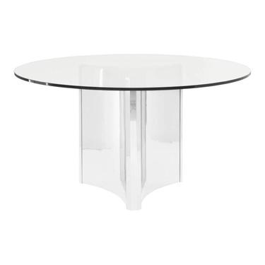 Abbot Round Glass &amp; Chrome Table