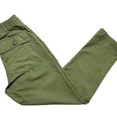 Vintage 1970s US Army OG-507 Field Trousers / Pants ~ measure 28 x 29.75 ~ Post Vietnam War ~ 28 Waist 
