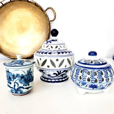 Vintage Blue & White Chinoiserie Luminary Collection 