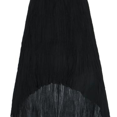 Alice & Olivia - Black Accordion Pleated High-Low Maxi Skirt Sz 2