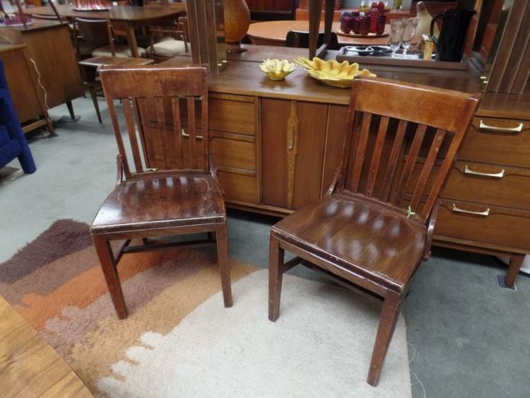 Pair of vintage bankers chairs