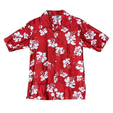(L) Sun Lunar Red Hawaiian Shirt 071721 LM