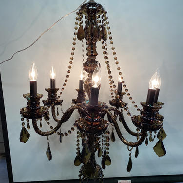 Contemporary Glass 7 Arm Chandelier