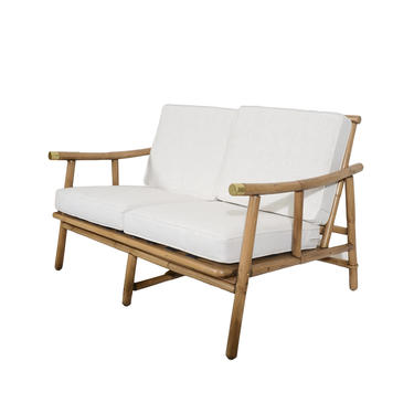 Ficks Reed Settee Bamboo and Rattan designed by John Wisner Mid Century Modern 