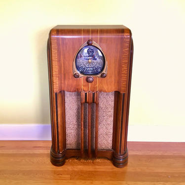Stunning 1938 Zenith 6S254 Black Dial 3-Band Console Radio, Elec Restored: Pickup, Local Delivery or You-Ship Only 