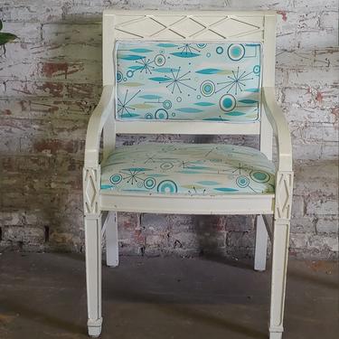 Vintage Accent Arm Chair w Retro Atomic Fabric 