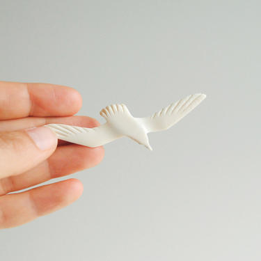 Vintage Seagull Pin, White Bird Pin, Seagull Brooch 