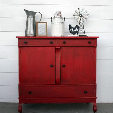Vintage Red Buffet \/ Entryway Piece