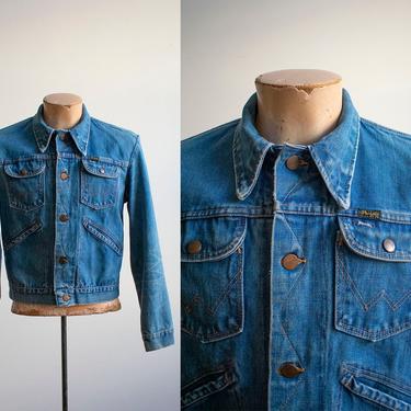 Vintage 1960s 1970s Wrangler Denim Jacket / Vintage Denim Jacket / Classic Vintage Menswear Jacket / Vintage Jean Jacket 40 / 70s Wrangler 