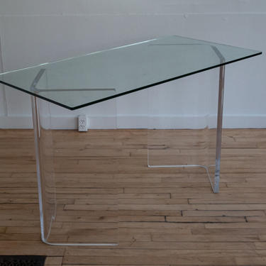 1970's Lucite and Glass Vanity Table
