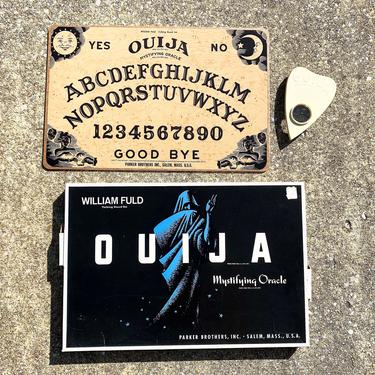 Vintage Ouija Board Game Plachette Box Mystifying Oracle William Fuld Parker Brothers Psychic Spirit Talking Collectible Salem MA 1960s 