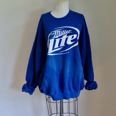 Vintage Blue Miller Lite Graphic Sweatshirt / mens 2XL 