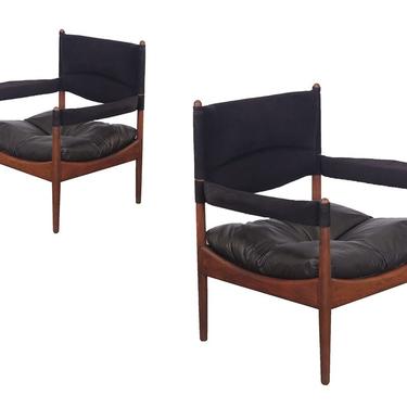 Pair of Kristian Vedel High-Back Modus Lounge Chairs 