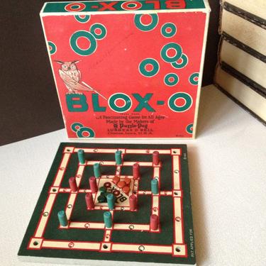 Vtg USA // 1920s Puzzle Peg Game by Lubbers &amp; Bell // Blox-O 