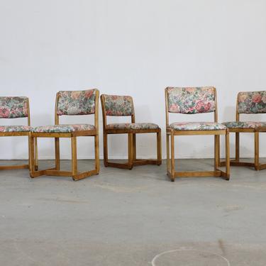 Set of 5 Mid-Century Danish Modern Teak Side Dining Chairs 