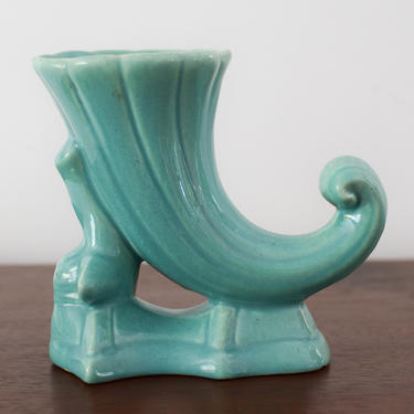 Vintage Horn/Cornucopia Vase on Fish/Dolphin 