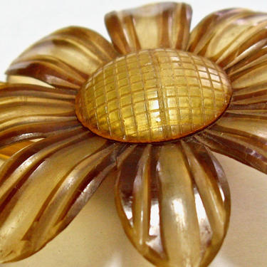 Art Deco Daisy Celluloid Hair Comb, Antique Hinged Comb Hairpin, Japanese Vintage Kanzashi, Hair Ornament, Hair Jewelry, Daisy Jewelry 