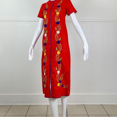 1960s House of Siam Red Dress / XSmall 