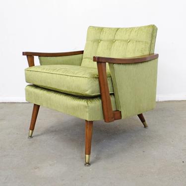 Mid-Century Danish Modern Vintage Velvet Walnut Accent/Lounge Chair 