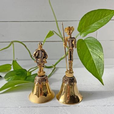 Vintage Brass Spanish Style Conquistadors Bell Pair // Vintage Brass Spanish Bells // Spanish Royal Guard Brass Bells // Perfect Gift 