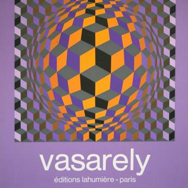 FRENCH silkscreen Victor VASARELY Poster Midcentury galerie Lahumiere