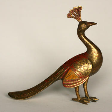 vintage brass peacock 