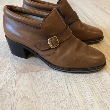 Vintage Gucci Brown Leather Loafers 