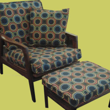 Danish Modern Walnut Lounge Chair + Matching Ottoman ~ $575 for the pair.