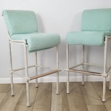 Diego  Giancometti Style Hollywood Regency Bar Stools A Pair . 