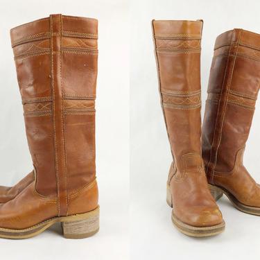 Vintage 1970s Campus Style Dingo Boots, Vintage Dingo, 1970s 70s, Western, Southwestern, Boho, Hippie, Size 6M by Mo