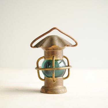 Vintage Tiny Lantern, Miniature Copper Plated Lantern 