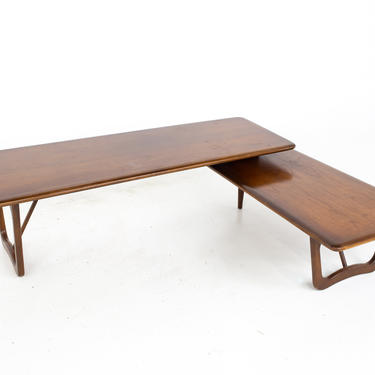Andre Bus for Lane Perception Mid Century Walnut Switchblade Coffee Table - mcm 